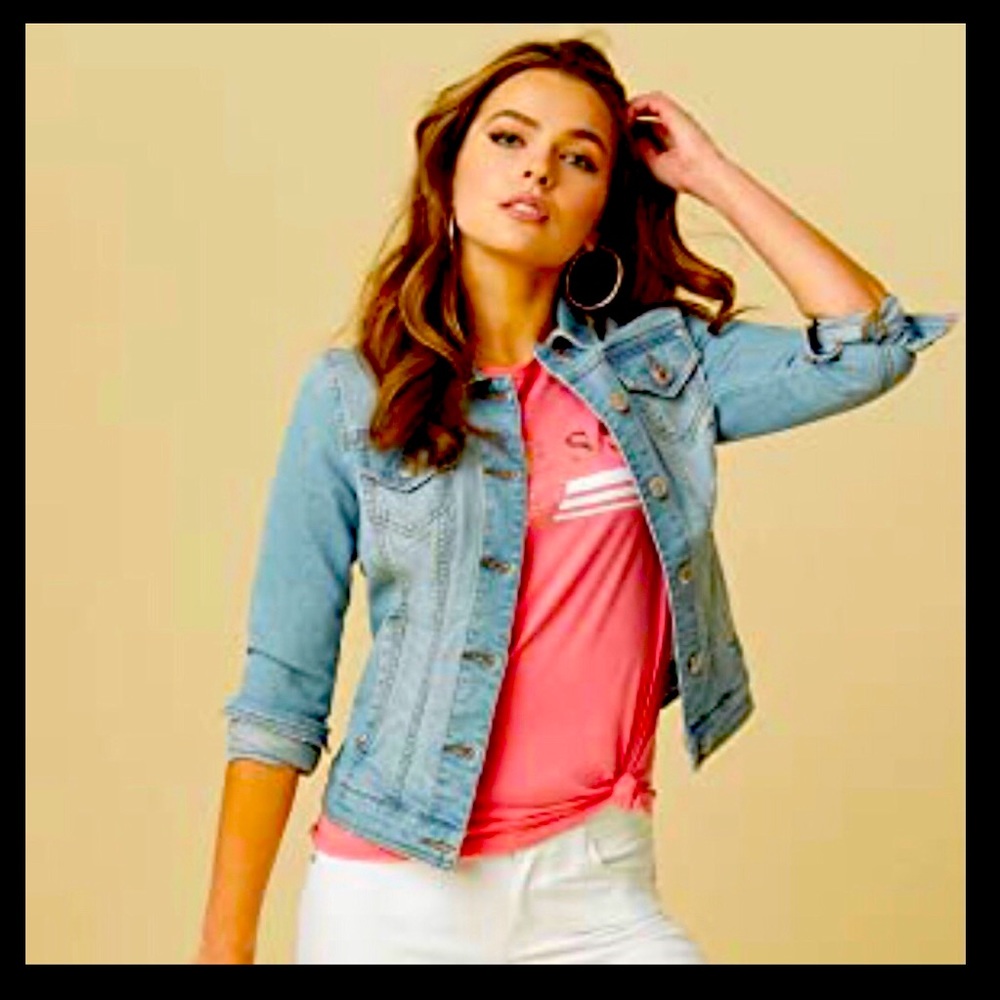 Guess Denim Botton Down Jacket Size M